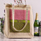 Pink & Lime Green Leopard Reusable Cotton Grocery Bag - In Context