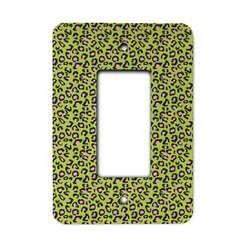 Pink & Lime Green Leopard Rocker Style Light Switch Cover - Single Switch