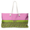 Pink & Lime Green Leopard Large Rope Tote Bag - Front View