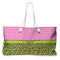 Pink & Lime Green Leopard Large Tote Bag with Rope Handles (Personalized)