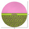 Pink & Lime Green Leopard Round Area Rug - Size