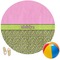 Pink & Lime Green Leopard Round Beach Towel (Personalized)