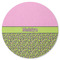 Pink & Lime Green Leopard Round Coaster Rubber Back - Single