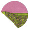 Pink & Lime Green Leopard Round Linen Placemats - Front (folded corner double sided)