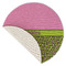 Pink & Lime Green Leopard Round Linen Placemats - Front (folded corner single sided)