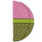 Pink & Lime Green Leopard Round Linen Placemats - HALF FOLDED (double sided)
