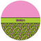 Pink & Lime Green Leopard Round Mousepad - APPROVAL