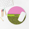 Pink & Lime Green Leopard Round Mousepad - LIFESTYLE 2