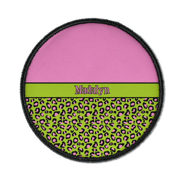 Pink & Lime Green Leopard Round Patch
