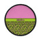 Pink & Lime Green Leopard Iron On Round Patch w/ Name or Text