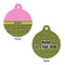 Pink & Lime Green Leopard Round Pet ID Tag - Large - Approval