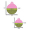 Pink & Lime Green Leopard Round Pet ID Tag - Large - Comparison Scale