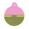 Pink & Lime Green Leopard Round Pet Tag