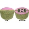 Pink & Lime Green Leopard Round Pouf Ottoman (Top and Bottom)