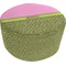 Pink & Lime Green Leopard Round Pouf Ottoman (Top)