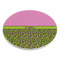 Pink & Lime Green Leopard Round Stone Trivet - Angle View