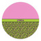 Pink & Lime Green Leopard Round Stone Trivet - Front View