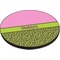 Pink & Lime Green Leopard Round Table Top (Angle Shot)
