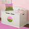 Pink & Lime Green Leopard Round Wall Decal on Toy Chest