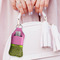 Pink & Lime Green Leopard Sanitizer Holder Keychain - Large (LIFESTYLE)