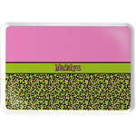Pink & Lime Green Leopard Serving Tray w/ Name or Text