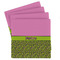Pink & Lime Green Leopard Set of 4 Sandstone Coasters - Front View