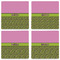 Pink & Lime Green Leopard Set of 4 Sandstone Coasters - See All 4 View