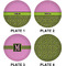 Pink & Lime Green Leopard Set of Lunch / Dinner Plates (Approval)