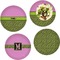 Pink & Lime Green Leopard Set of Lunch / Dinner Plates