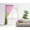Pink & Lime Green Leopard Sheer Curtain With Window and Rod - in Room Matching Pillow