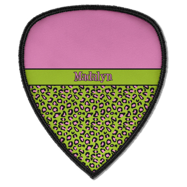 Pink & Lime Green Leopard Shield Patch