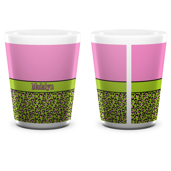 Pink & Lime Green Leopard Shot Glass - White - APPROVAL