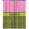 Pink & Lime Green Leopard Extra Long Shower Curtain - 70"x84" (Personalized)