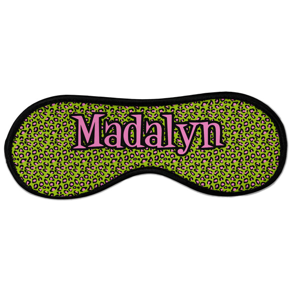 Custom Pink & Lime Green Leopard Sleeping Eye Masks - Large (Personalized)