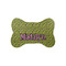 Pink & Lime Green Leopard Bone Shaped Dog Food Mat (Small) (Personalized)