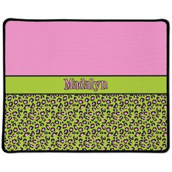 Pink & Lime Green Leopard Large Gaming Mouse Pad - 12.5" x 10" (Personalized)