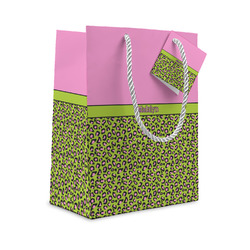 Pink & Lime Green Leopard Small Gift Bag (Personalized)