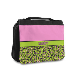 Pink & Lime Green Leopard Toiletry Bag - Small (Personalized)