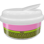 Pink & Lime Green Leopard Snack Container (Personalized)