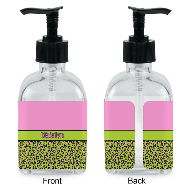 Pink & Lime Green Leopard Glass Soap/Lotion Dispenser - Approval