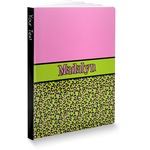 Pink & Lime Green Leopard Softbound Notebook - 7.25" x 10" (Personalized)