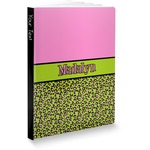 Pink & Lime Green Leopard Softbound Notebook (Personalized)
