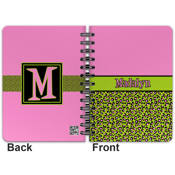 Pink & Lime Green Leopard Spiral Journal 5 x 7 - Apvl