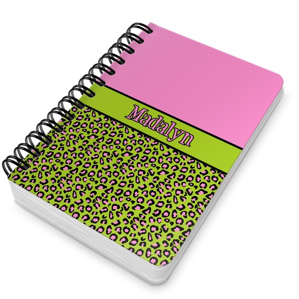 Pink & Lime Green Leopard Spiral Journal 5 x 7 - Main