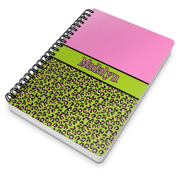 Pink & Lime Green Leopard Spiral Journal 7 x 10 - Main
