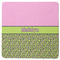Pink & Lime Green Leopard Square Coaster Rubber Back - Single