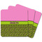 Pink & Lime Green Leopard Square Fridge Magnet - MAIN