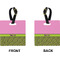 Pink & Lime Green Leopard Square Luggage Tag (Front + Back)