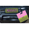 Pink & Lime Green Leopard Square Luggage Tag & Handle Wrap - In Context