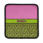 Pink & Lime Green Leopard Iron On Square Patch w/ Name or Text